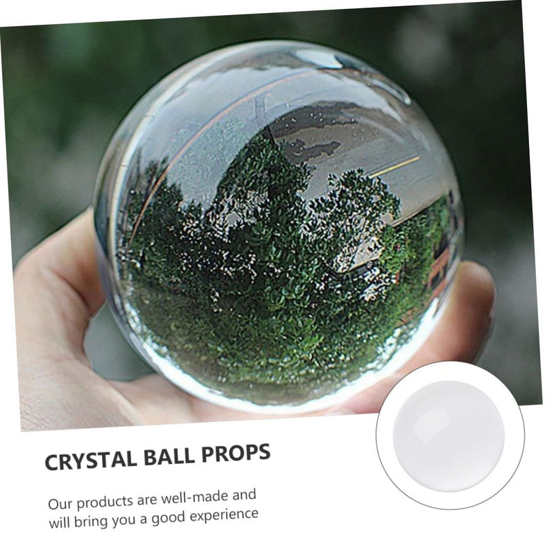 Clear Crystal Ball Sphere 9x9x9cm for Reflective Decoration Prop - Image 4