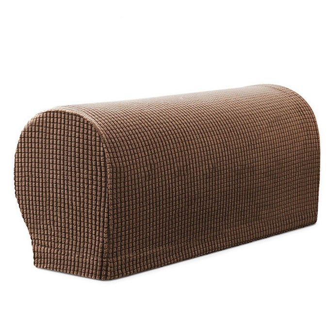 ARMREST CHAIR COVERS STRETCH ARMCHAIR COUCH ARM REST COVER ANTISLIP SPANDEX POLYESTER SOFA CHAIR ARM CAPS SLIPCOVERS FOR FURNITURE PROTECTOR SET OF 2 COFFEE