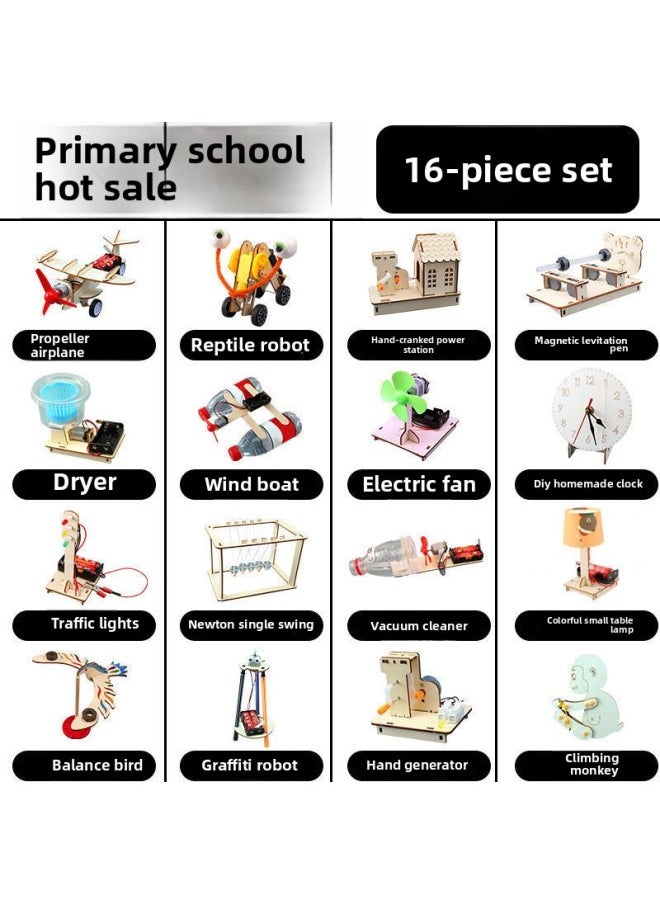 Children's Science Small Experimental Suit Primary School Students' Science And Technology Production And Invention Equipment Kindergarten Handmade Material Package Complete-Specifications:Kindergarten Class [10-piece Set] Comes With 50 Experiments