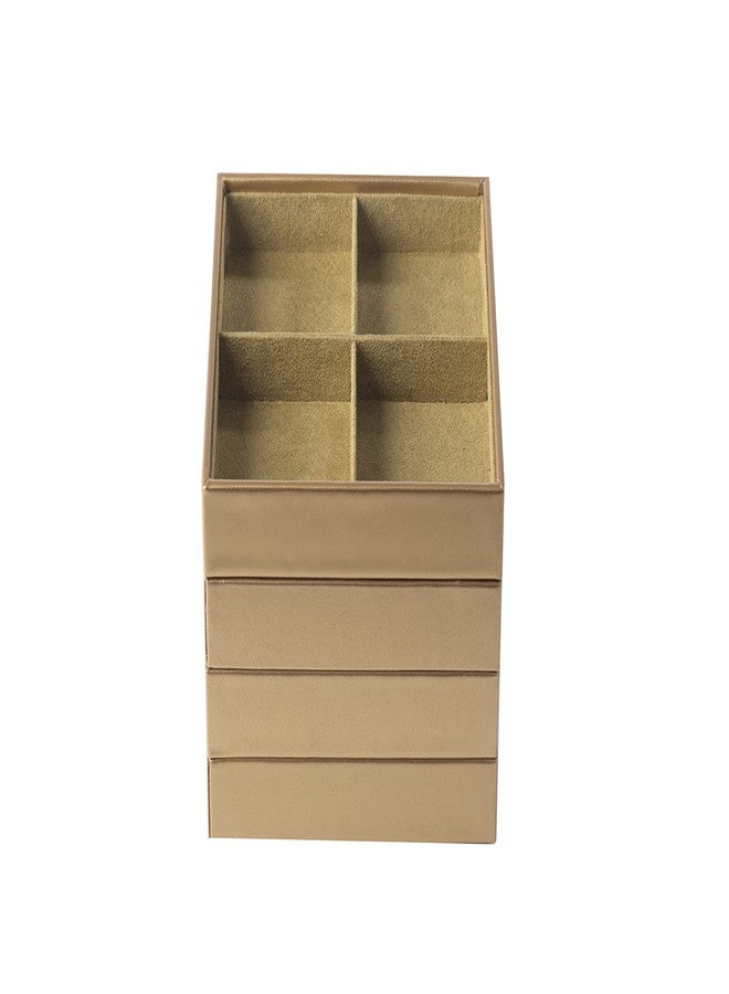 Huji Stackable Jewelry Trays Organizer Storage Rings Earrings Bracelets Watches Necklaces (1, Camel Brown Stack-able Trays) - Image 4