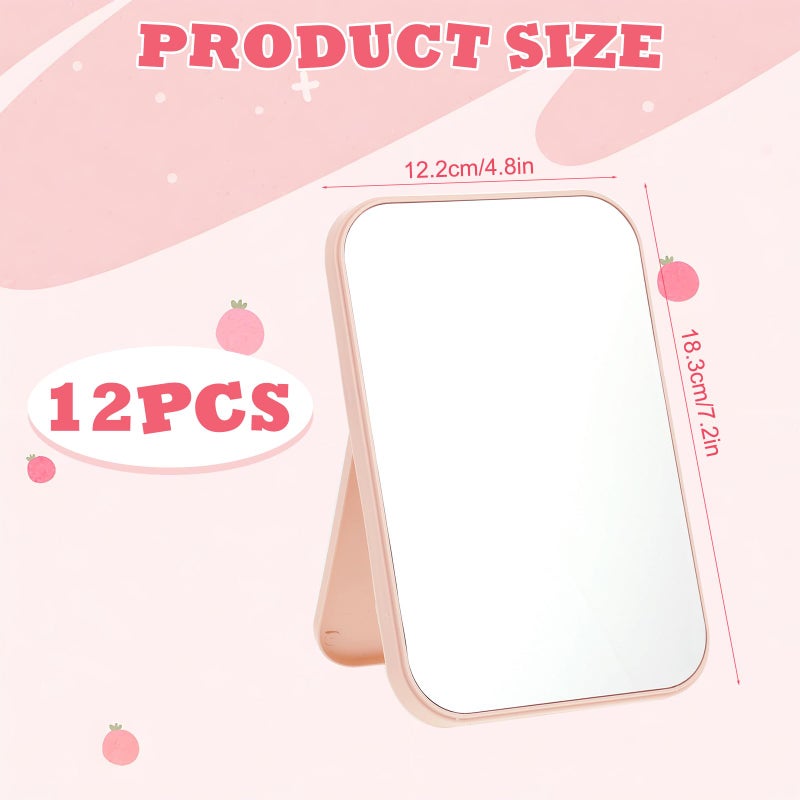 Rainmae 12 Pcs Spa Party Mirrors Spa Party Supplies for Girls, Pink Sleepover Accessory Favors Makeup Mirror for Sleepover Slumber Birthday Favors Gift - Image 2