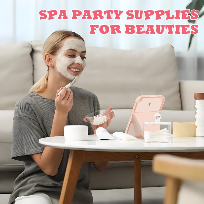Rainmae 12 Pcs Spa Party Mirrors Spa Party Supplies for Girls, Pink Sleepover Accessory Favors Makeup Mirror for Sleepover Slumber Birthday Favors Gift - Image 4