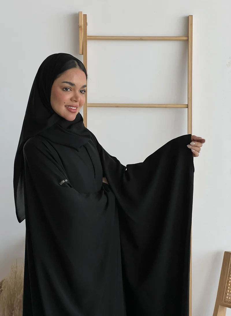 Lusin Abaya Black Everyday Bisht-Style Abaya