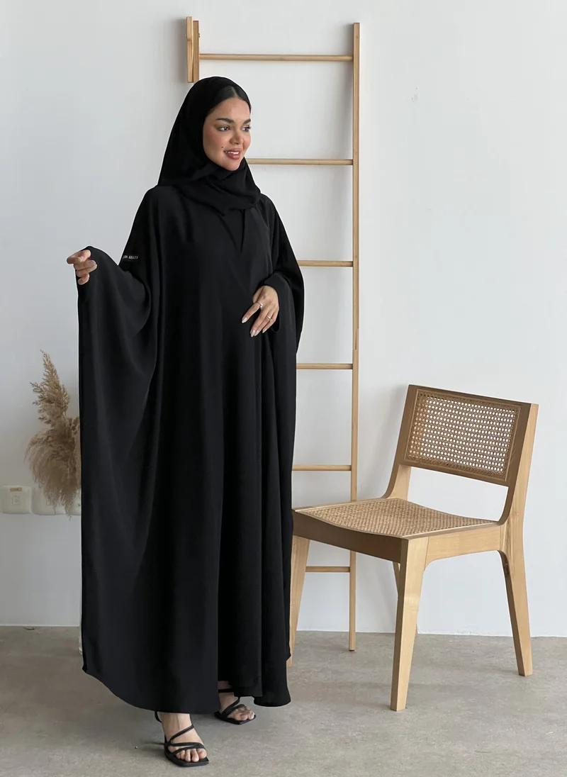 Lusin Abaya Black Everyday Bisht-Style Abaya