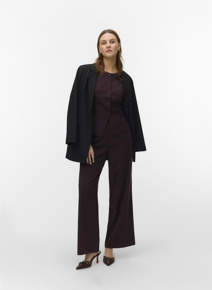 VERO MODA Riva Mid Waist Pinstripe Straight Pants - Image 4