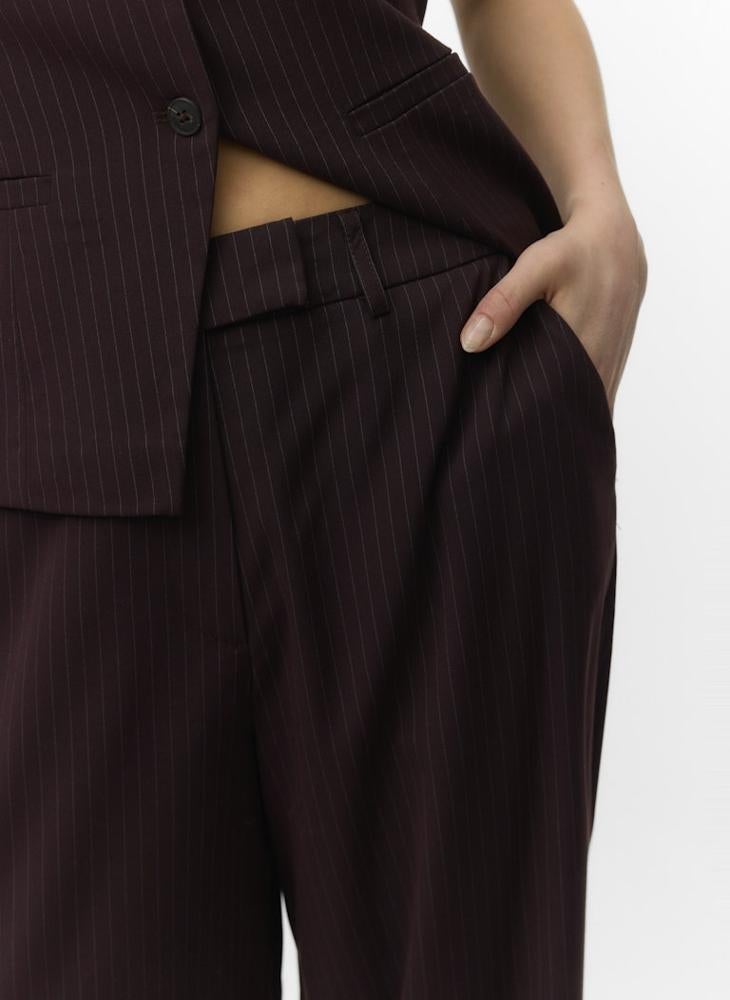 VERO MODA Riva Mid Waist Pinstripe Straight Pants - Image 3