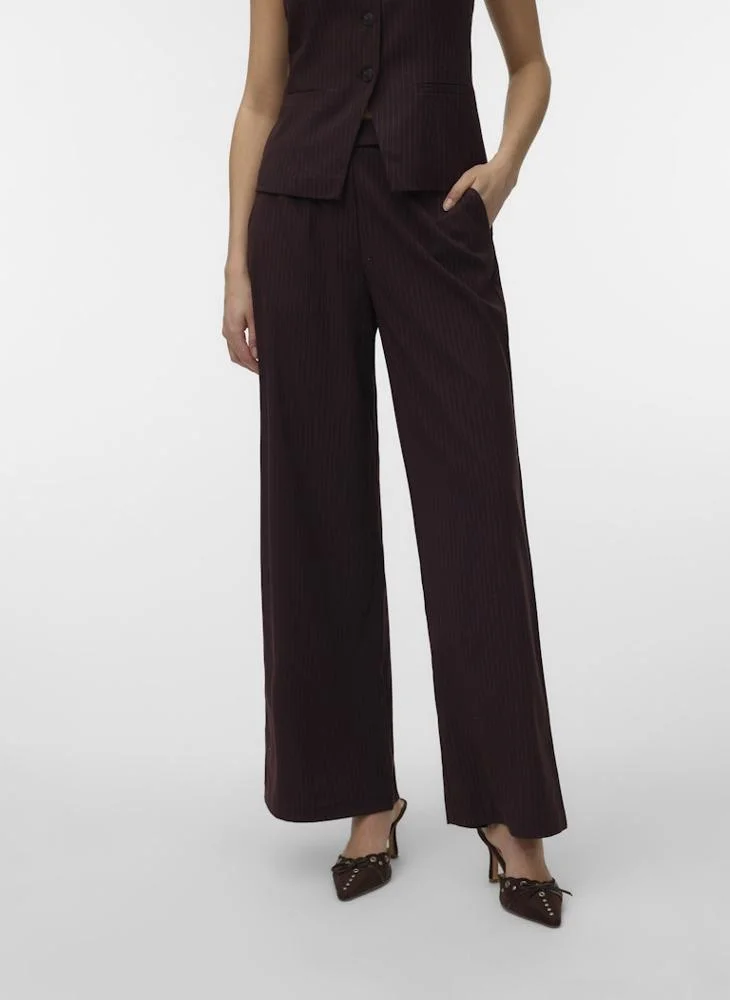 Riva Mid Waist Pinstripe Straight Pants