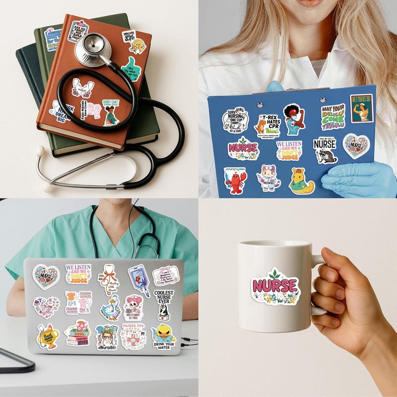 MKZ 120 PCS Funny Nurse Stickers Medical Sticker Pack Nursing Accessories for Nurses Nursing Healthcare Sticker Funny Nurse Gifts - Image 4
