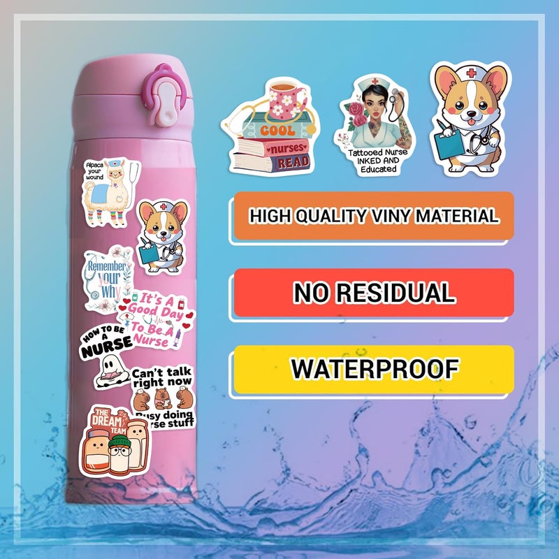 MKZ 120 PCS Funny Nurse Stickers Medical Sticker Pack Nursing Accessories for Nurses Nursing Healthcare Sticker Funny Nurse Gifts - Image 2