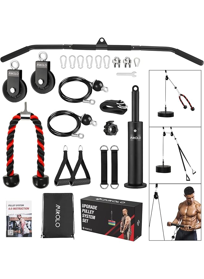 erorex Fitness Lat And Lift Pulley System, Dual Cable Machine(70'' And 90'') With Upgraded Loading Pin For Triceps Pull Down, Biceps Curl, Back, Forearm, Shoulder-Home Gym Equipment(Patent) - Image 1