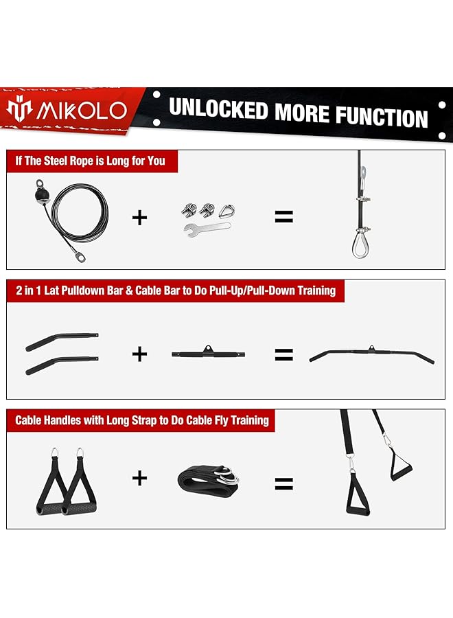 erorex Fitness Lat And Lift Pulley System, Dual Cable Machine(70'' And 90'') With Upgraded Loading Pin For Triceps Pull Down, Biceps Curl, Back, Forearm, Shoulder-Home Gym Equipment(Patent) - Image 4