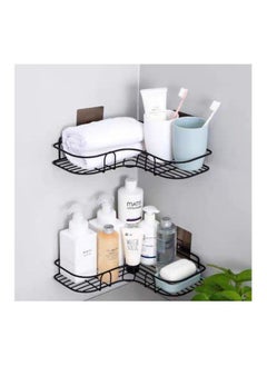 Generic Bathroom and Kitchen Corner Organizer and Holder | Rust-Proof Coated Metal with Double-Sided Adhesive-S  - Image 2
