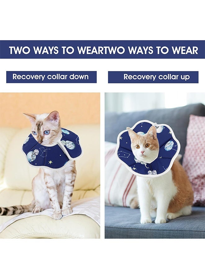 طوق مخروطي ناعم للقطط قابل للتعديل للتعافي بعد الجراحة لمنع لعق الجروح، طوق مخروطي واقي لرقبة القطة مريح للحيوانات الأليفة على شكل إليزابيثان للقطط والقطط الصغيرة والجراء، مقاس صغير - Image 3