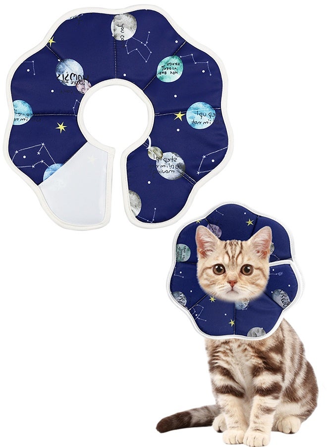 طوق مخروطي ناعم للقطط قابل للتعديل للتعافي بعد الجراحة لمنع لعق الجروح، طوق مخروطي واقي لرقبة القطة مريح للحيوانات الأليفة على شكل إليزابيثان للقطط والقطط الصغيرة والجراء، مقاس صغير - Image 1