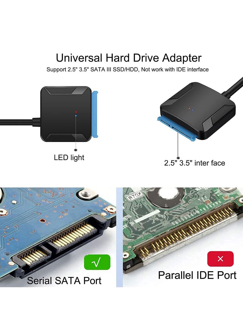 KASTWAVE - USB 3.0 to SATA Adapter Cable USB to SATA Adapter with UASP SATA to USB Converter for 2.5 3.5 Hard Drive Disk HDD and Solid-State Drive SSD - Image 1