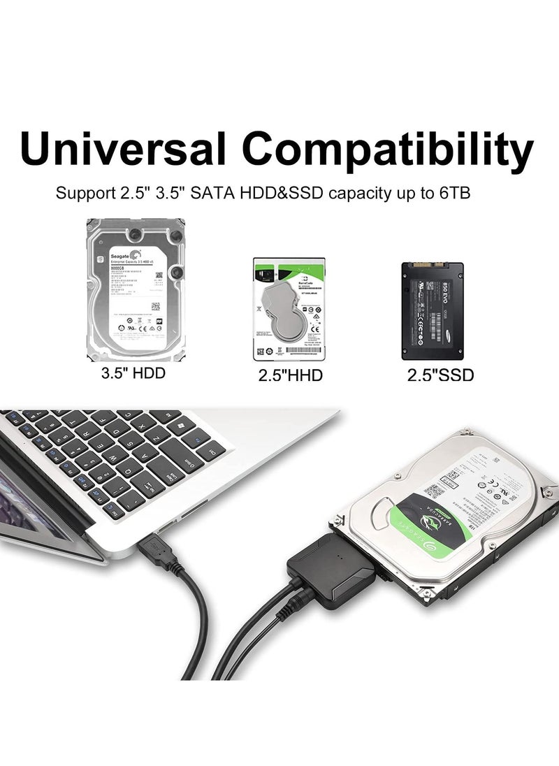 KASTWAVE - USB 3.0 to SATA Adapter Cable USB to SATA Adapter with UASP SATA to USB Converter for 2.5 3.5 Hard Drive Disk HDD and Solid-State Drive SSD - Image 1
