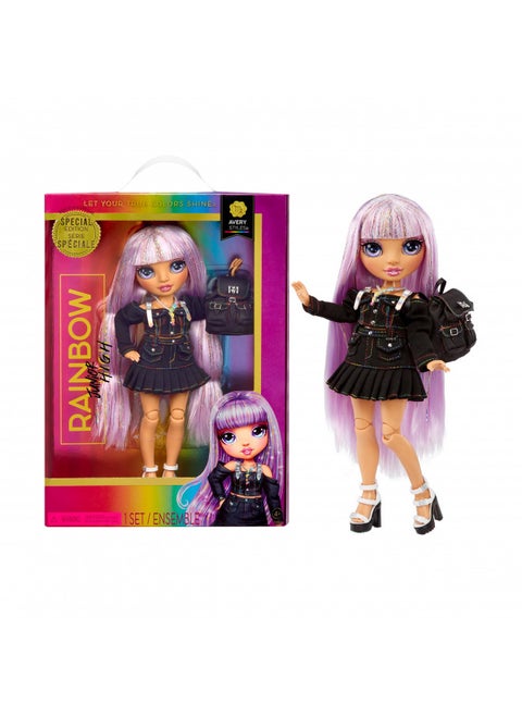 Rainbow High Avery Styles 9" Posable Fashion Doll with Accessories and Backpack - Ages 4-12