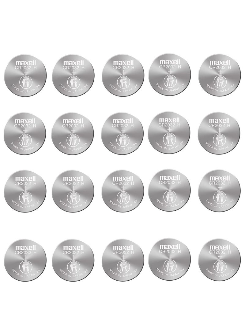 Maxell 20-Pieces Maxell CR2032 Lithium 3V Japan Batteries