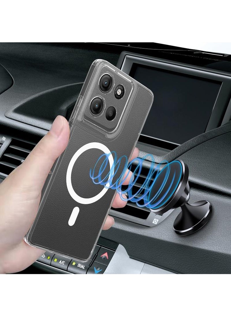 Techie حافظة موتورولا موتو G15 مع ماغسيف - غلاف شفاف نحيف مضاد للاصفرار مع حماية عدسة الكاميرا، حامل مغناطيسي متوافق مع الشحن اللاسلكي - شفاف - Image 5