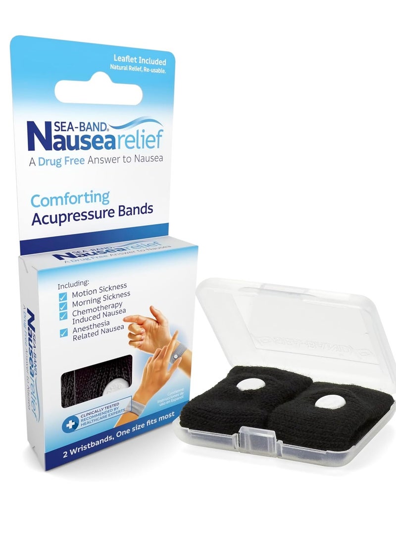 سي-باند سوار ضغط لعلاج الغثيان والحركة وغثيان الصباح، زوج واحد، لون أسود، قد يختلف - Image 1