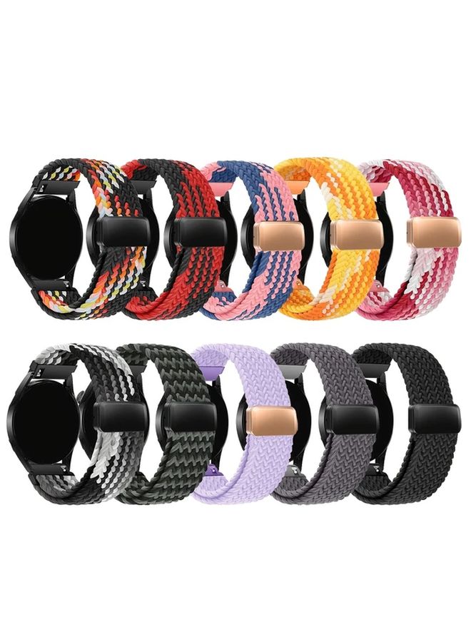 Light Purple 22mm Polyamide Elastic Woven Breathable Smartwatch Strap with Magnetic Clasp - Image 1