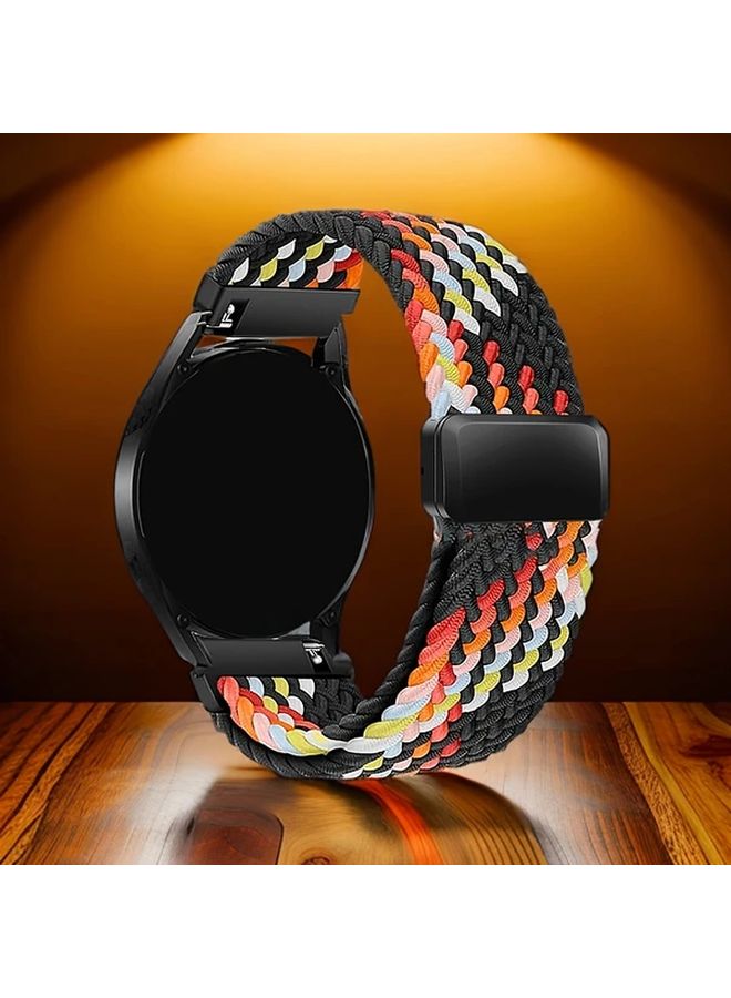 Light Purple 22mm Polyamide Elastic Woven Breathable Smartwatch Strap with Magnetic Clasp - Image 4