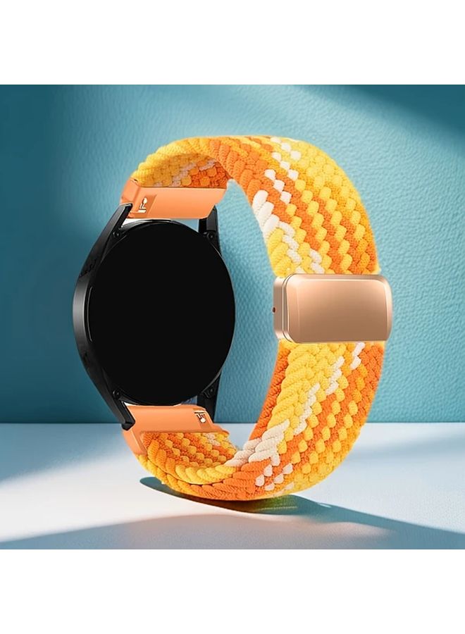 Light Purple 22mm Polyamide Elastic Woven Breathable Smartwatch Strap with Magnetic Clasp - Image 5