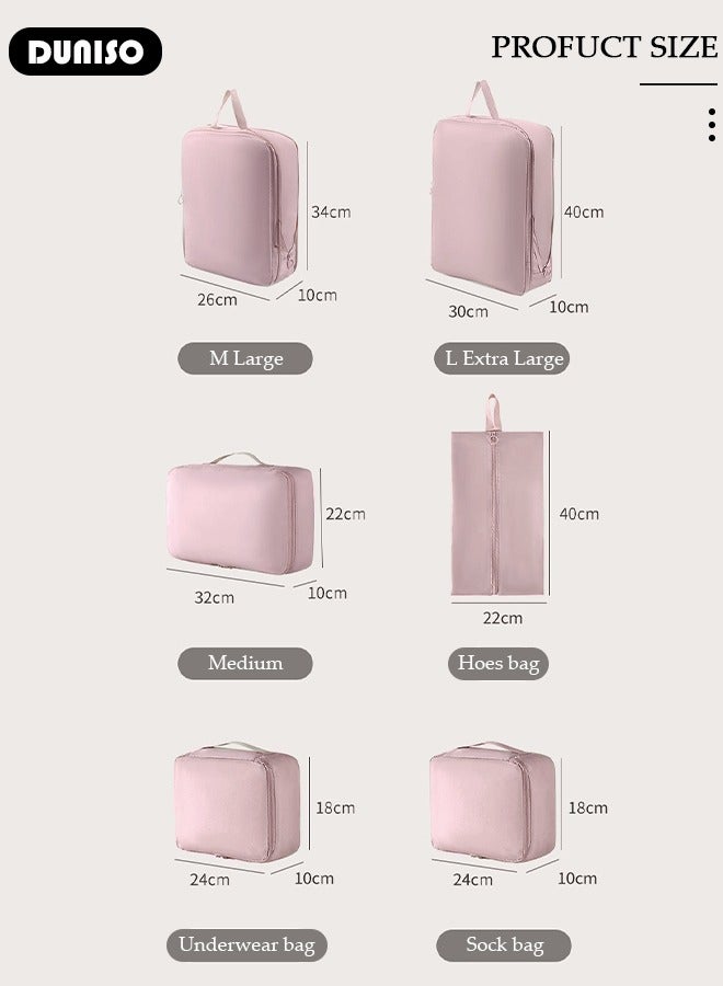 DUNISO 6 PCS Packing Cubes for Suitcases, Travel Storage Bag Set, Waterproof Travel Luggage Organizer, Multi-Functional Compression Organizer Bags, Travel Packing Kit for Man and Women Travel Essentials - Image 5