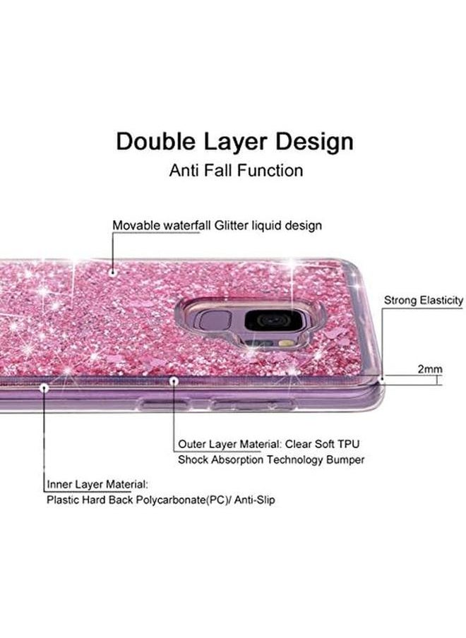 erorex - For Galaxy S9 Case Mobile Phone Accessories Double Layer Design Bling Flowing Liquid Floating Sparkle Colorful Glitter Waterfall Tpu Protective Phone Case For Samsung Galaxy S9 Rose Gold - Image 1