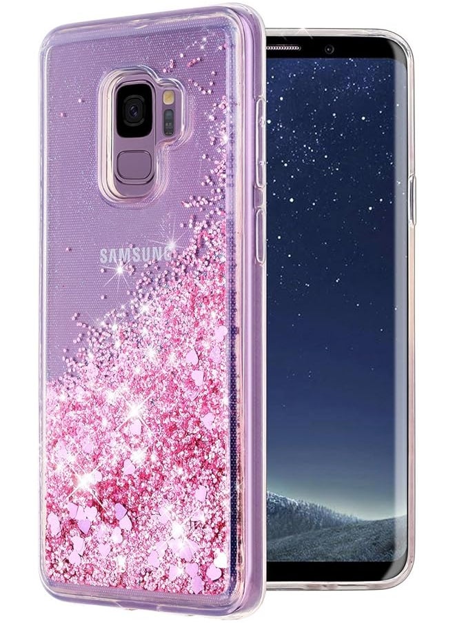 erorex - For Galaxy S9 Case Mobile Phone Accessories Double Layer Design Bling Flowing Liquid Floating Sparkle Colorful Glitter Waterfall Tpu Protective Phone Case For Samsung Galaxy S9 Rose Gold - Image 1