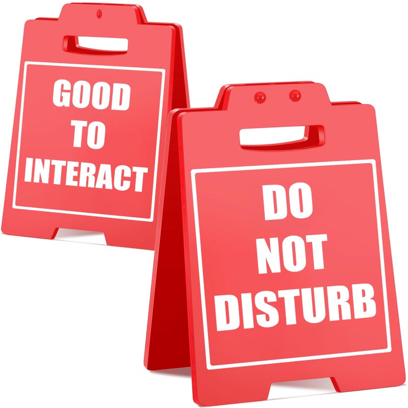 MAMAGIFTREE Office Desk Sign | 'Do Not Disturb' & 'Good to Interact' | Funny Desk Accessories | Cubicle Decor | Ideal for Home Office or Workstation - Image 1