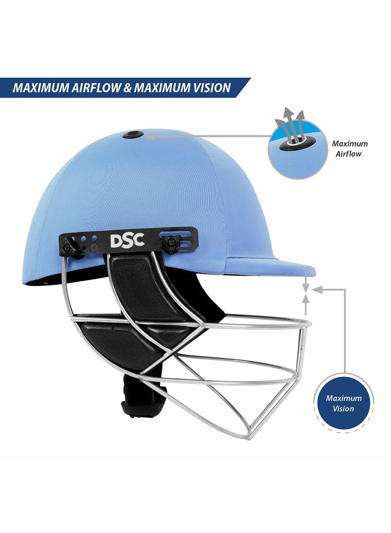 DSC Defender Cricket Helmet for Men & Boys (Blue/Silver,M)| Back Support Strap | Light Weight - Image 3