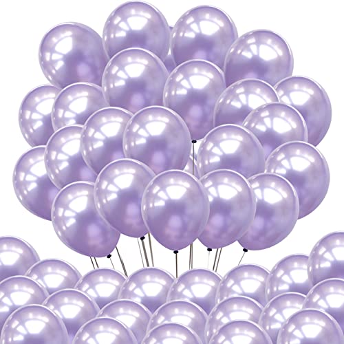 Neo LOONS 100 pcs 5 Pearl Light Lavender Premium Latex Balloons Great for Kids Adult Birthdays Weddings Receptions Baby Showers Water Fights or Any Celebration - Image 1