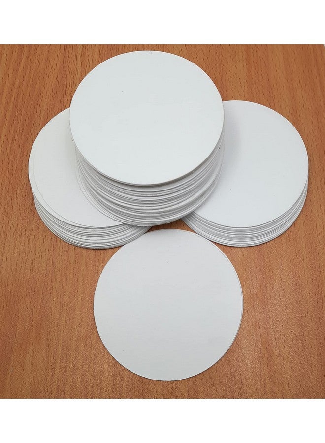 AK craft طقم coasters ورقية من AK بتصميم بسيط وأنيق مع coasters دائرية (لون أبيض حجم 3.6 بوصة × 3.6 بوصة) عبوة من 200 - Image 1