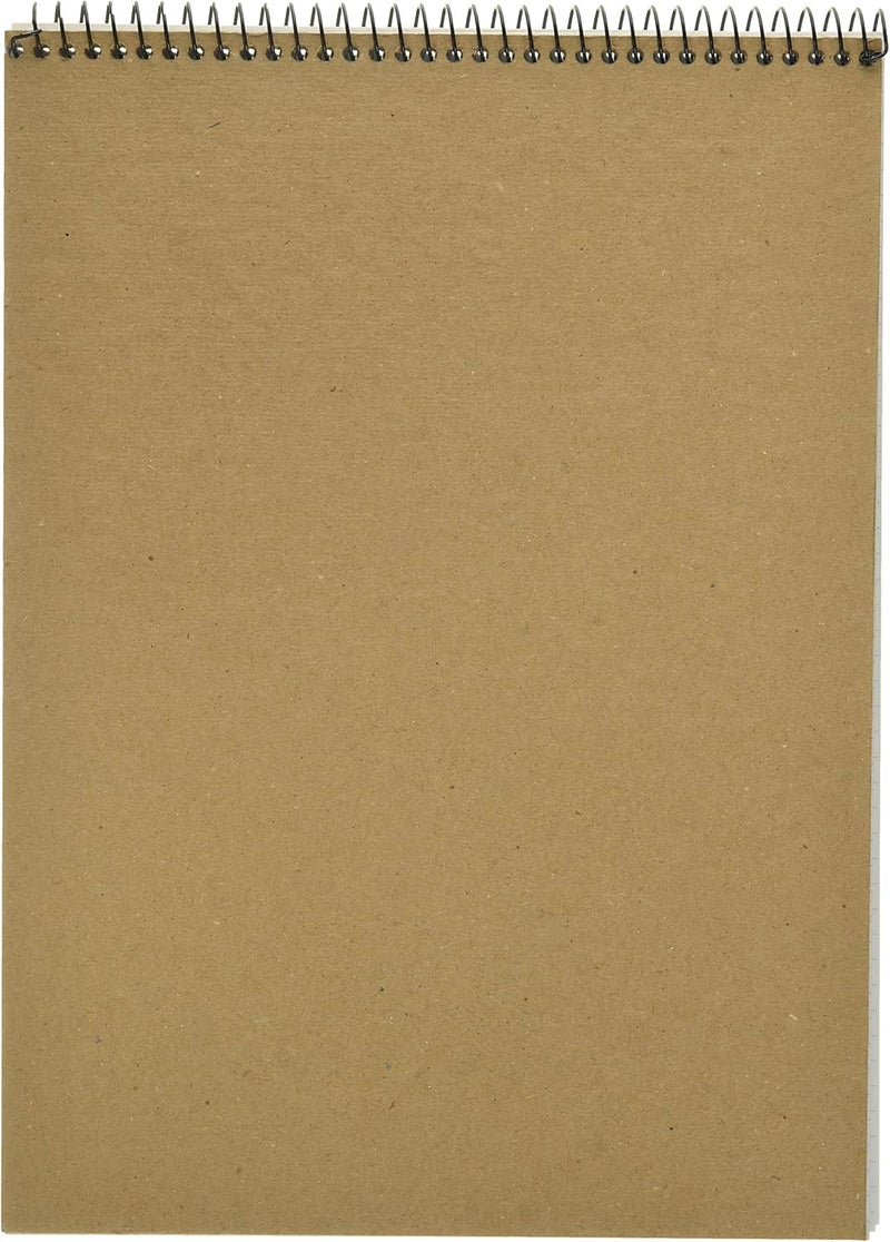 Top Flight Silverpoint Top Wire Pad, Heavy Back, Quadrille Rule, 8.5 x 11.75 Inches, 70 Sheets, Protective Cover, Blue/Black (51070) (Pack of 2) - Image 2