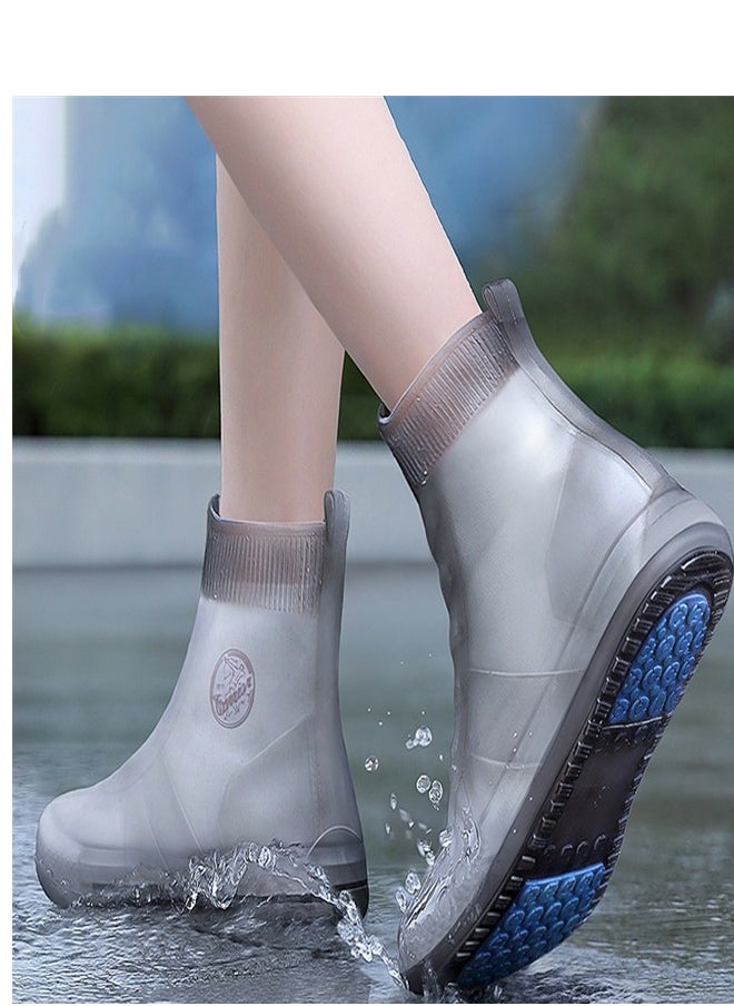 Loquat - Children's Mid Tube Rain Boots Grey - Image 1