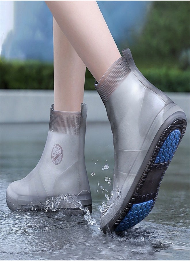 Loquat - Children's Mid Tube Rain Boots Grey - Image 1
