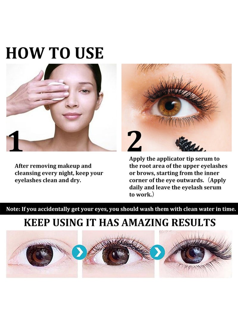 EELHOE - Eyelash Growth Liquid, Castor Oil Eyelash Growth Serum with Applicator Brush, for Stronger Longer and Thicker Eyelashes 10ml - Image 1