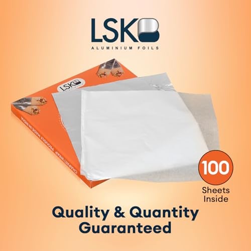 CHAPATI WRAP 100 Pre-Cut Roti Wrapping Aluminium Foil Sheets | 12 Micron Thickness | 27x25 cm Foil Sheets | Ideal for Wrapping Fresh Rotis, Chapatis & Flatbreads - Image 5