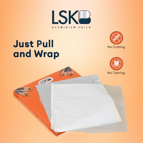 CHAPATI WRAP 100 Pre-Cut Roti Wrapping Aluminium Foil Sheets | 12 Micron Thickness | 27x25 cm Foil Sheets | Ideal for Wrapping Fresh Rotis, Chapatis & Flatbreads - Image 2
