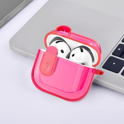 VISOOM (with Safety Lock) Clear Case Compatible with Cute Apple Airpods 4 Cases 2024 Women, VISOOM Soft TPU Transparency Air pods 4 Gen Case iPods 4 Earbuds Case Girl Bling Keychain for Airpod iPod 4th Gen - Image 3