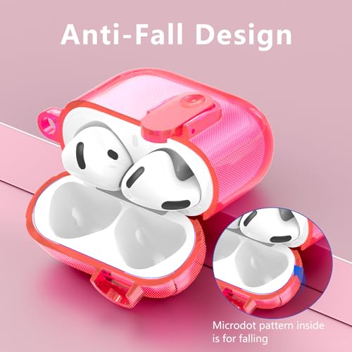 VISOOM (with Safety Lock) Clear Case Compatible with Cute Apple Airpods 4 Cases 2024 Women, VISOOM Soft TPU Transparency Air pods 4 Gen Case iPods 4 Earbuds Case Girl Bling Keychain for Airpod iPod 4th Gen - Image 4