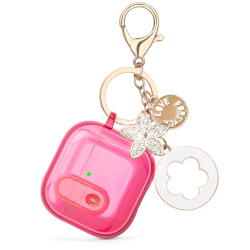 VISOOM (with Safety Lock) Clear Case Compatible with Cute Apple Airpods 4 Cases 2024 Women, VISOOM Soft TPU Transparency Air pods 4 Gen Case iPods 4 Earbuds Case Girl Bling Keychain for Airpod iPod 4th Gen - Image 5