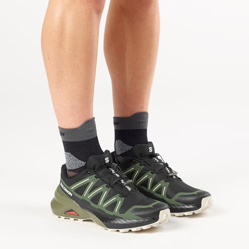 Salomon Men’s Speedcross Peak Trail Running Shoes - Black/Black Forest/Rainy Day - 7.5 Medium - Image 2