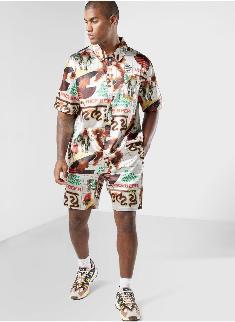 Grimey - Viet Cong Beer Satin Shorts - Image 1