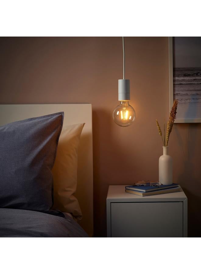 Zaboon Pendant Lamp With Light Bulb, White/Globe Clear - Image 2