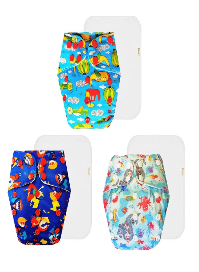حفاضات دمبلدو القماشية الممتازة مع حشوة قطنية (عبوة من 3) | شعور بالجفاف والراحة | قابلة لإعادة الاستخدام والغسل | سريعة الجفاف | مصممة من قبل الأمهات | من 3 أشهر إلى 3 سنوات | للجنسين - Image 1