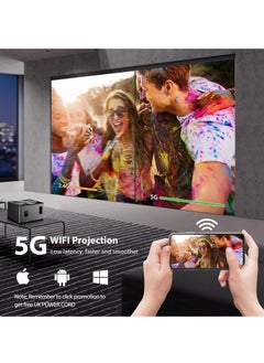 ماركة غير محددة جهاز بروجكتورعرض كهربائي(M800)4K/4P] 5G واي فاي وبلوتوث 800ANSI/26000L،  1080P يدعم ±50 درجة، مراة الجوال/مكبرات صوت هاي فاي مزدوجة/جهاز تحكم عن بعد بلوتوث/تقريب 50%/500 انش للجوال تي في  - Image 3