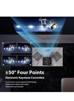 ماركة غير محددة جهاز بروجكتورعرض كهربائي(M800)4K/4P] 5G واي فاي وبلوتوث 800ANSI/26000L،  1080P يدعم ±50 درجة، مراة الجوال/مكبرات صوت هاي فاي مزدوجة/جهاز تحكم عن بعد بلوتوث/تقريب 50%/500 انش للجوال تي في  - Image 5