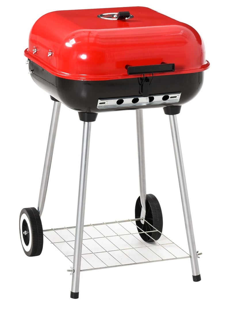 Portable BBQ Grills Clearance Charcoal with Wheels, Upgrade Steel Camping Grill, Outdoor Charcoal Grills for Barbecue Picnic Trailing Camping Outdoor